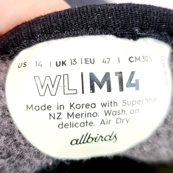 ALLBIRDS Unisex Black Wool Lounge Wear Shoes Men\'s 14 Sustainable Merino Wool‎ main image 6